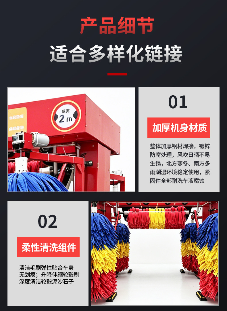 Fully Automatic Reciprocating Car Wash Machine for Gas Stations, 3-Brush 5-Brush Car Wash Equipment, Mobile Reciprocating Car Wash Equipment