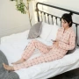 长袖格子色织纯棉家居服