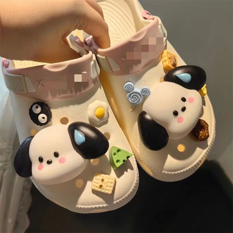 Cartoon Sweating Dog Strawberry Bear Croc Shoes Flower Resin Jewelry Accessories DIY Material Shoe Buckle Little Red Book Removable