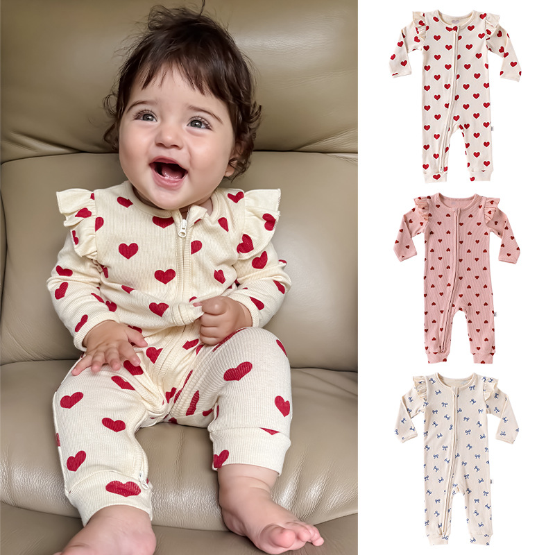Baby Jumpsuit 2026 New Spring and Autum Style for Baby Girls, Pure Cotton, Class a Romper, Newborn Long-Sleeved Home Wear