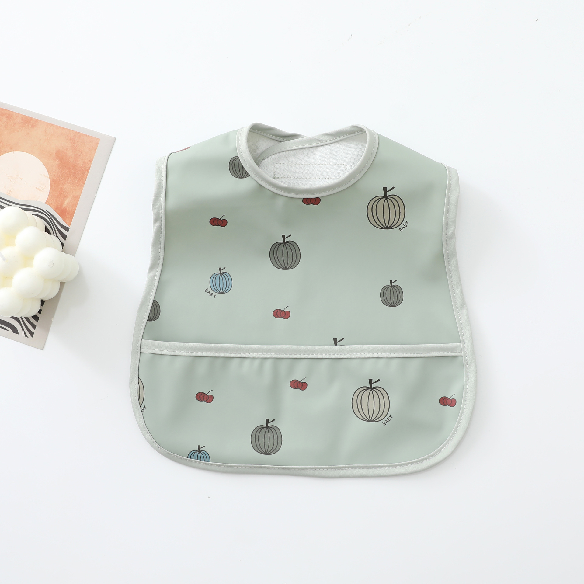 Pu 작은 턱받이 녹색 호박