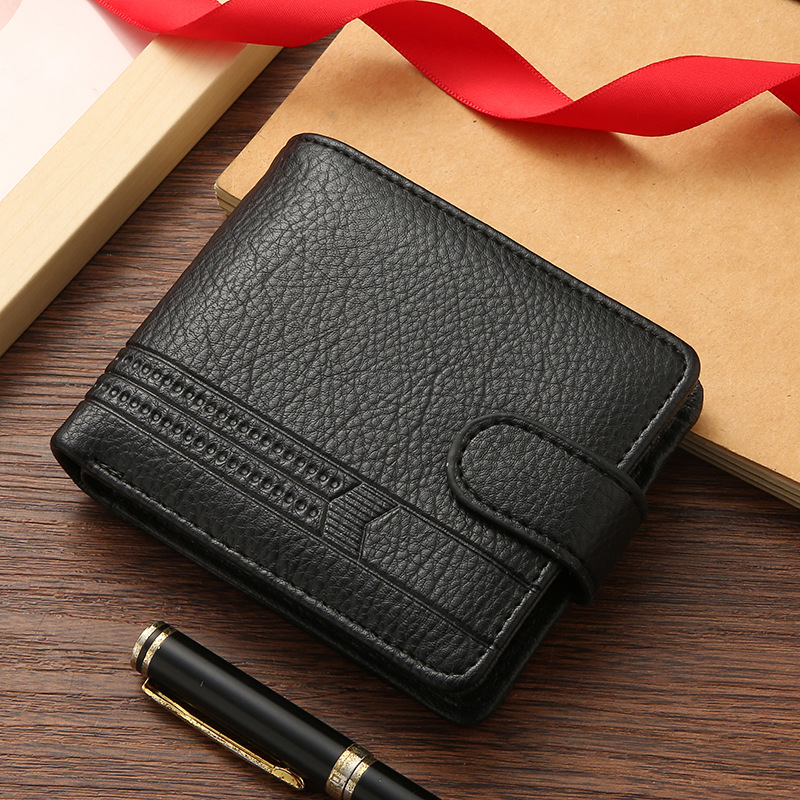 Factory wholesale men's wallet PU leather short foreign trade cross-border zipper buckle wallet new wallet coin purse