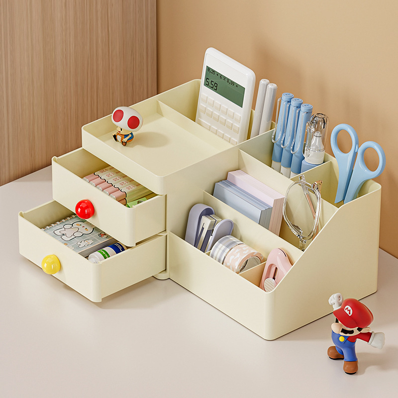 Caja de almacenamiento de cosméticos de cajón de dopamina, joyería, lápiz labial, caja de acabado simple, caja de almacenamiento de papelería de escritorio