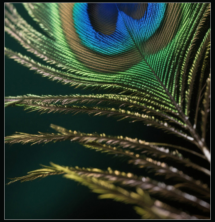 Peacock Feather Tickler with Nipple Clamps, Green Adult Couples Sensory Toy — detail image 14