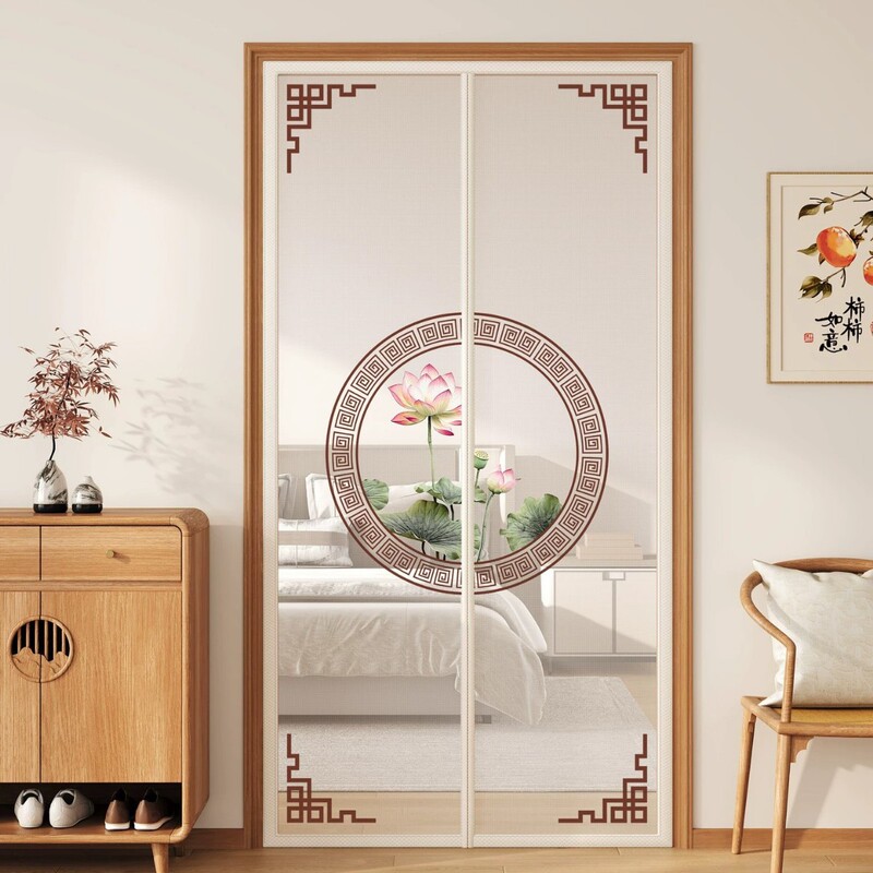 Ancient-Style Mosquito-Proof Door Curtain 2026 New Model Summer Mesh Magnetic High-End Home Bedroom Kitchen Partition Curtain