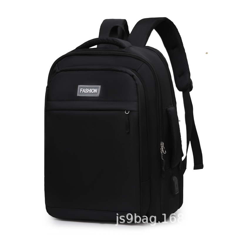 Mochila de negocios para hombres usb diseño mochila de gran capacidad ocio bolso de computadora de color sólido bolso de negocios ocio