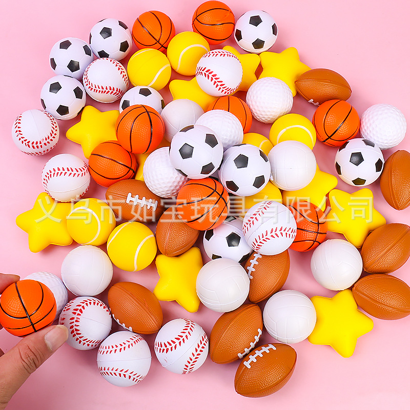 Amazon's Popular 4cm Spray-Painted Rugby Pu Foam Mini Football Elastic Decompression Vent Pressure Ball Basketball