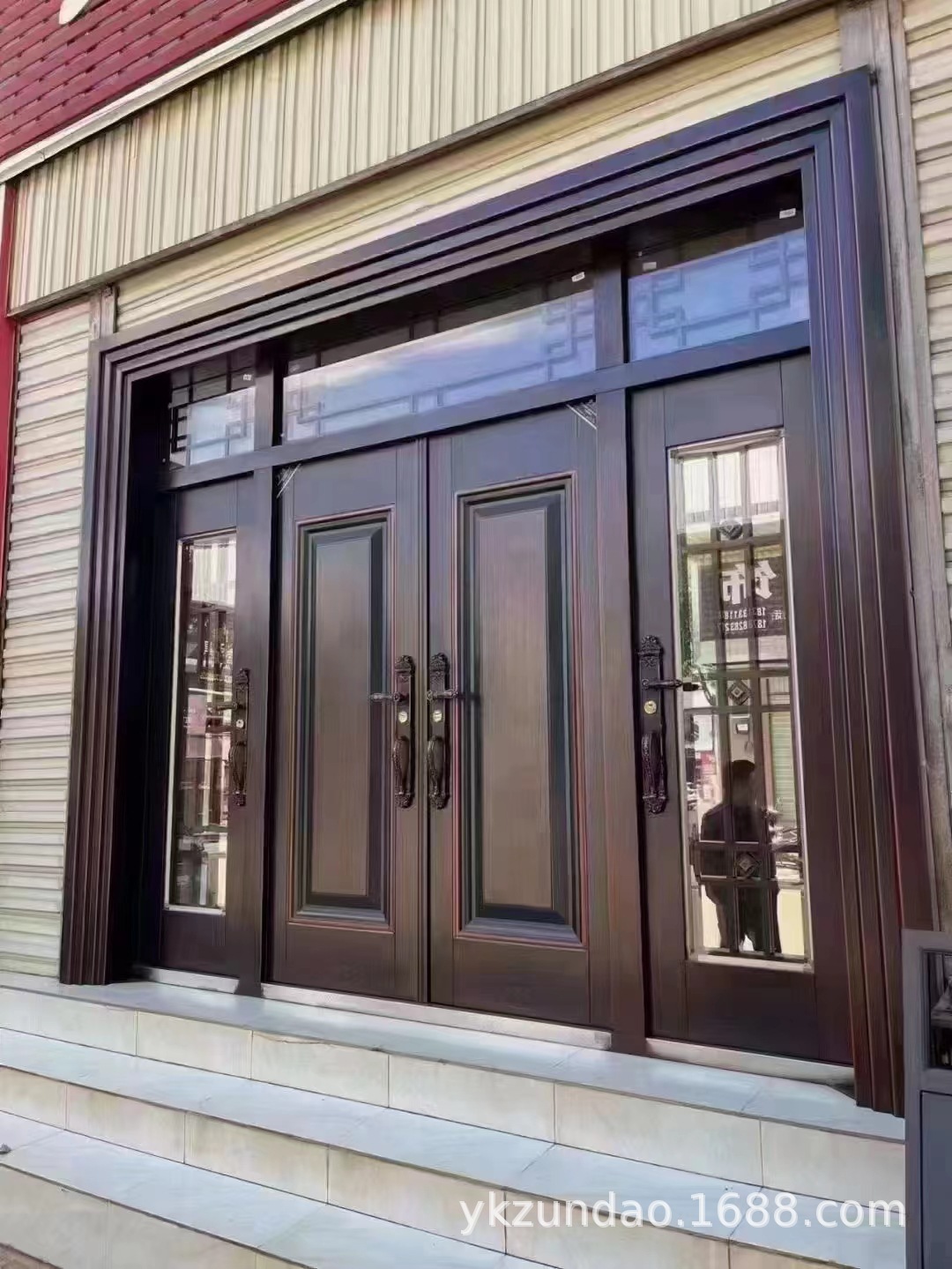 锌合金四开别墅玻璃大门