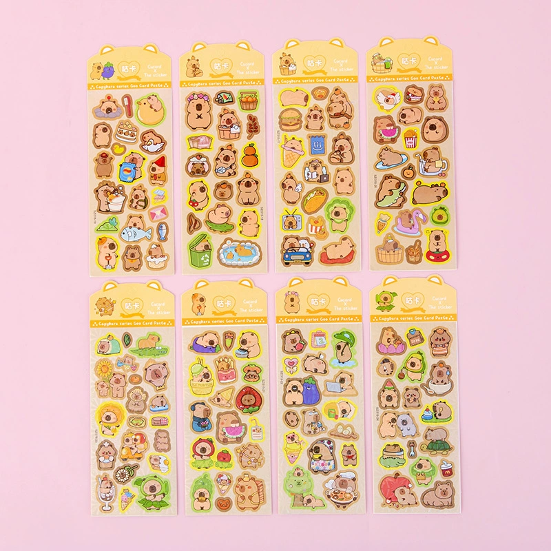 Набор наклеек для игры в сопоставление: Капибара, Гука, лазерные, мультяшные, милые, для декора планеров, водонепроницаемые, оптом