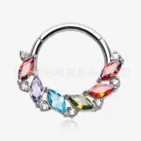 Nose piercing with zircon, jewelry
