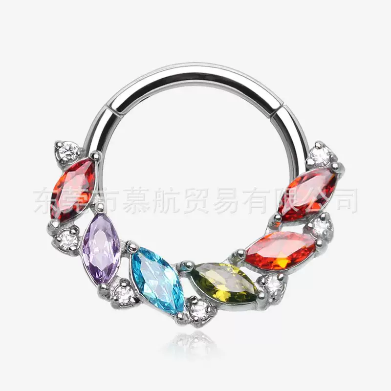 Nose piercing with zircon, jewelry