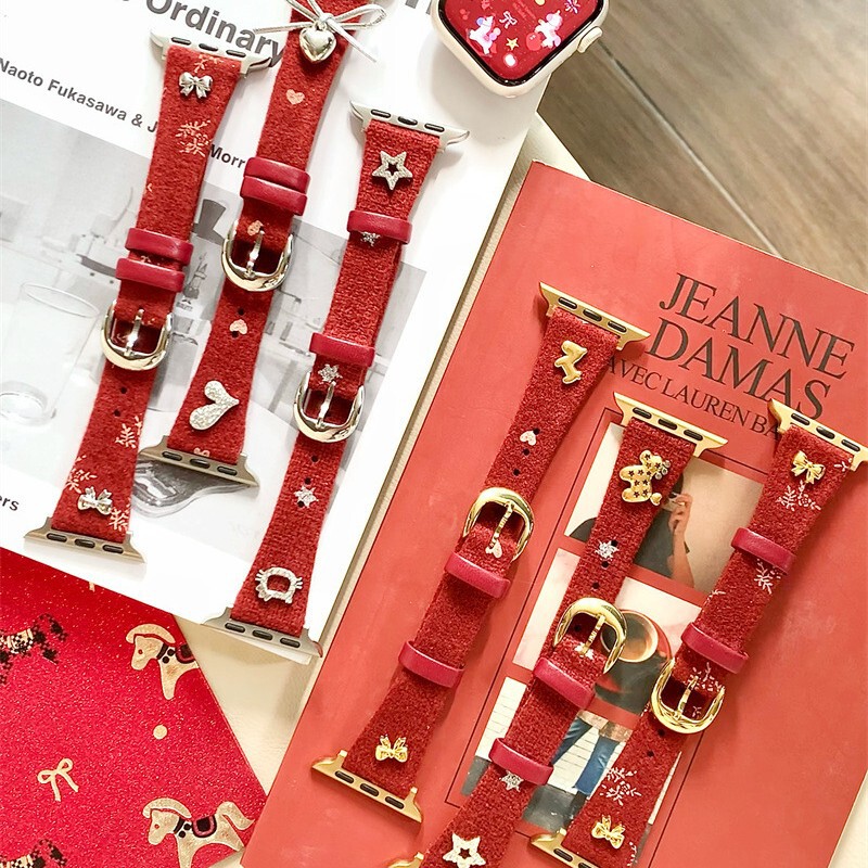 New Year Little Pony Star Bow Red Series Watch Band Suitable for Apple Watch Series 11/10/9/Se New Year Little Pony Star Bow Red Series Watch Band Suitable for Apple Watch Series 11/10/9/Se