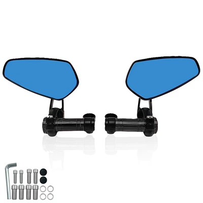 Suitable for Mini Kawasaki Aluminum Motorcycle rearview mirror - black