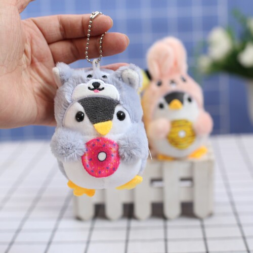 Cute cartoon cross-dressing donut penguin plush toy doll pendant bag pendant doll doll wholesale