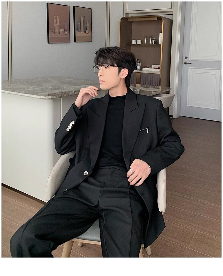1 American Style Autumn Winter Mature Casual Blazer For Men 2025 New Trendy Brand High-end Loose Versatile Jacket_viptrois.com