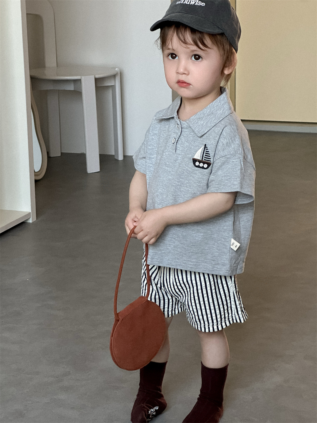 Children's Summer Clothing Korean Style Kidsren's Clothing Baby Clothes 2026 New Style Boys' Short-Sleeved Shorts Suit Wholesale Customization