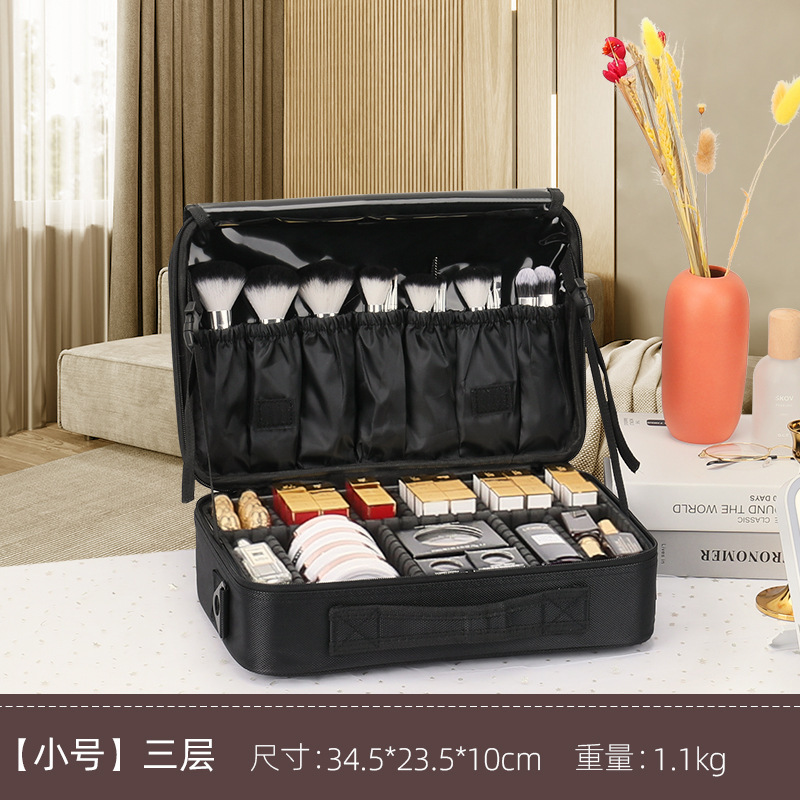 大容量化粧バッグ多層刺繍ネイルアートと化粧師化粧品収納バッグ携帯ツールバッグ|undefined