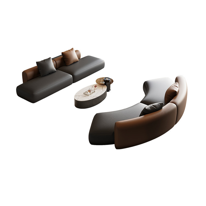 Sofá italiano de lujo recto y curvo mesa de té sala de estar del hotel sala de estar gran sala de recepción mesa y silla combinación