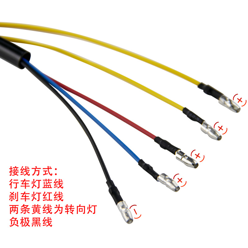 Motorcycle Modified Led Rear Tail Light Harley Retro Bike Dual Round Led License Plate Tail Light Brake Turn Signal Anti-Rear Collision