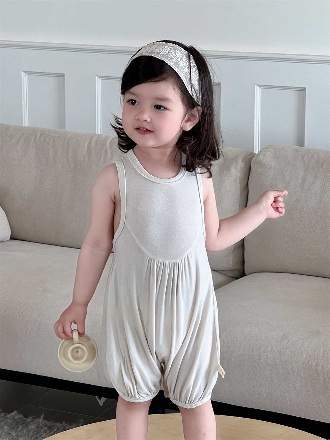 Mamelena de bebé ropa fina de verano ropa para niños coreanos 2025 nuevo bebé de una pieza de verano para niñas