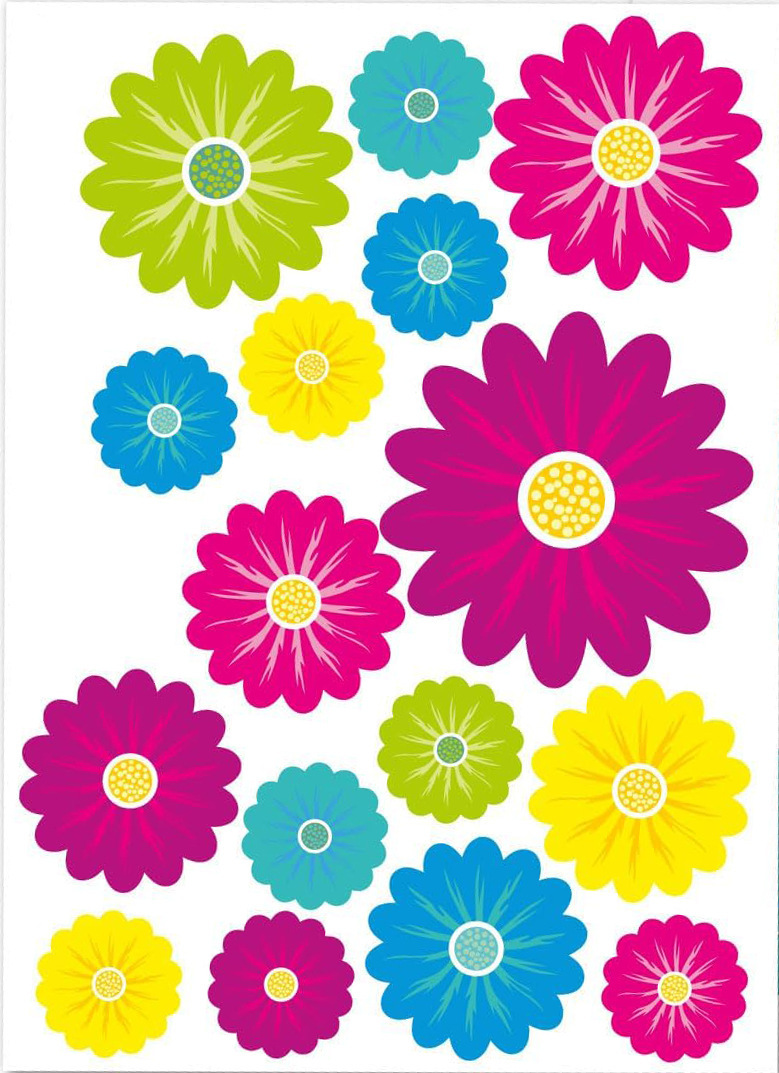 Nuevos pegatinas de flores de Amazon anti-UV trébol crisântemo pegatinas de automóviles pegatinas impermeables para bicicletas