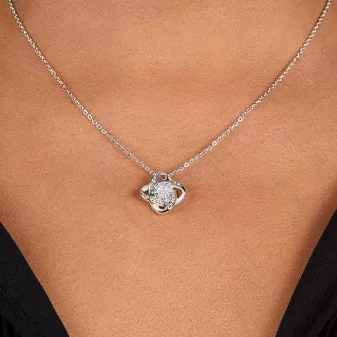 Граница нового пустого четырехлистного злакового подвесного ожерелья MOM Love Knot Next
