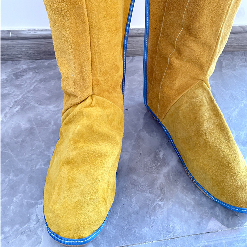 牛皮电焊护脚防飞溅火星耐磨脚套腿套隔热焊工牛皮护脚盖焊接护脚