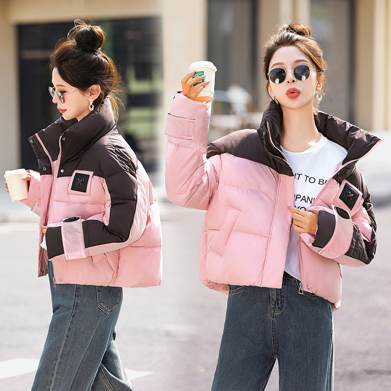 2025 ropa de algodón de pluma para mujeres gruesa corta encapuchada abrigo de moda suelto delgado chaqueta de algodón de invierno ropa de pan caliente