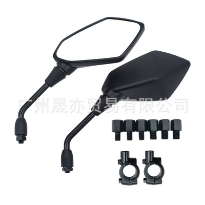 reflector, Motorcycle rearview mirror - 1-pair-of-10mm-rearview-mirrors-6-26-long-black-screws-base