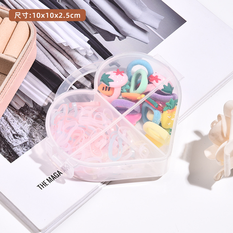 Nuevo estilo para niños pequeña princesa bolso para el cabello anillo para el cabello niña macaron fresco y dulce cuerda para el cabello lindo juego de accesorios para el cabello caja de regalo