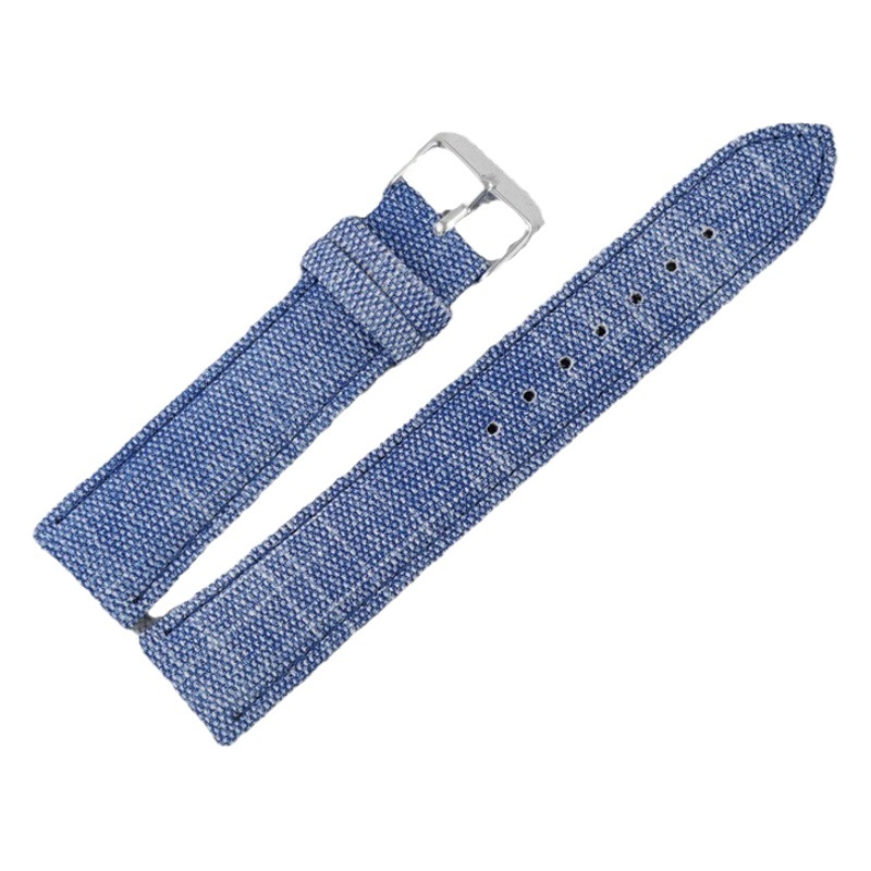 Nuevo estilo mezclilla correa de reloj unisex accesorios de reloj correa de lona de nylon de cuero suave 10-24mm