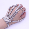 Accessory, metal skeleton, bracelet from pearl, halloween, European style