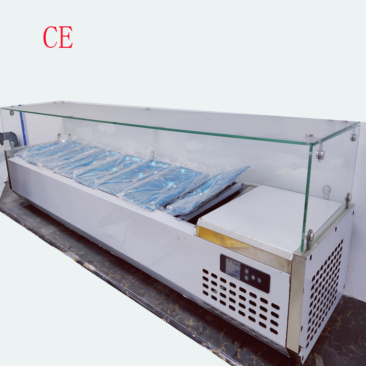 Desktop Salad Preservation Workbench with Stainless Steel Glass Cover 1.35m 1.8m Ice Maker Refrigerator Desktop Salad Preservation Workbench with Stainless Steel Glass Cover 1.35m 1.8m Ice Maker Refrigerator