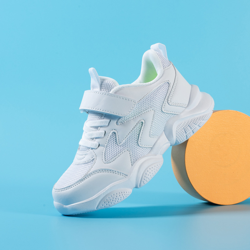 Fabricantes de zapatos para niños, zapatos blancos para niños, zapatos deportivos para niños, zapatos blancos para niños de primavera y verano, zapatos blancos para niñas, malla transpirable