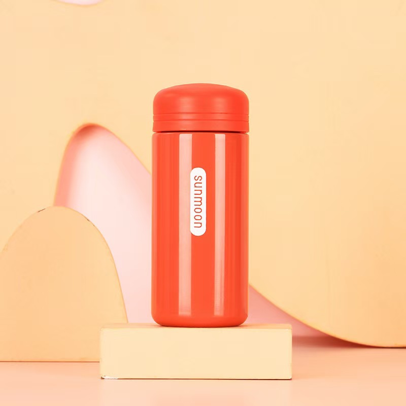 Cubierta de grano de madera de estilo japonés 304 taza de vacío de acero inoxidable mini compartimiento de té taza de bolsillo regalo de oficina de negocios taza de agua al por mayor