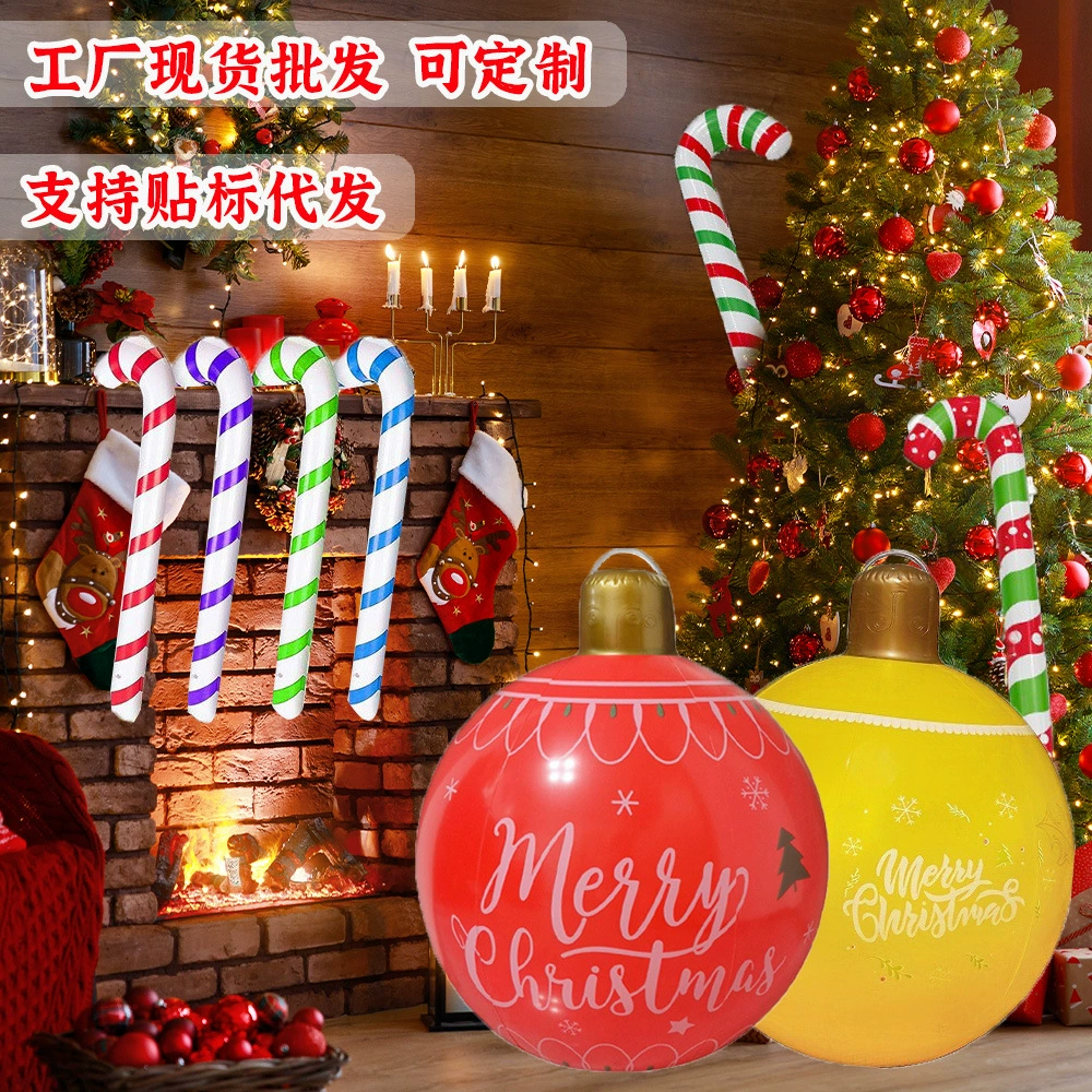 Надувные рождественские шары-костыли для улицы, украшения для двора, праздничная атмосфера, подвесные фонарики для трансграничных мероприятий