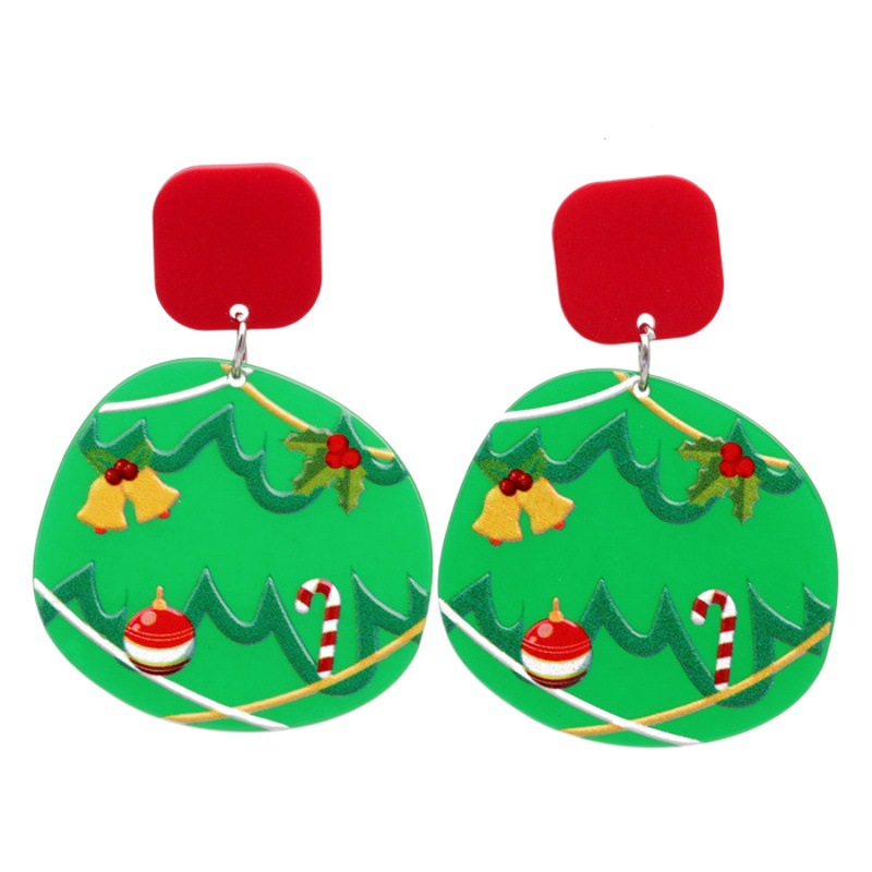 Navidad joyería europea y americana transfronteriza Santa Claus campana pendientes mujer ins estilo de vacaciones pendientes