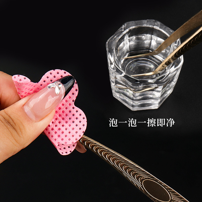 1PC水晶玻璃小八角形粉末液体调和杯美睫美甲纹绣色料杯美妆工具|undefined