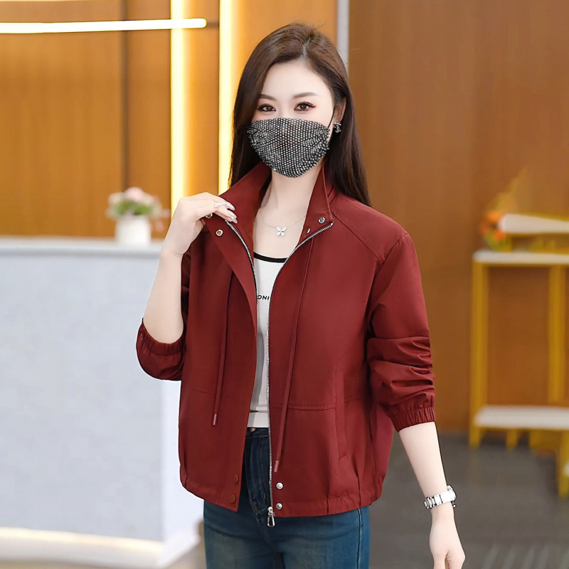 2026 Autumn New Style Stand Collar Short Jacket Women's Loose Casual Jacket Versatile Top