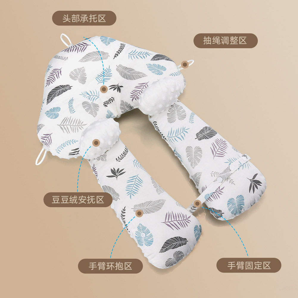 Tipo de cabeza de corrección anti-Desviación cabeza de algodón bebé que forma la almohada de doble cara Four Seasons bebé dormir gorro terciopelo calmante almohada