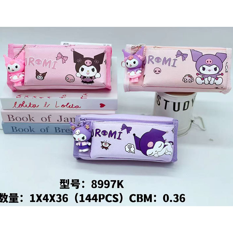 Caja de lápiz creativa caja de papelería de dibujos animados caja de lápiz de arena movediza de aceite de PVC estudiante de gran capacidad bolsa de lápiz al por mayor