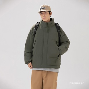 Cross-border Foreign Trade 2024 New Fashion Brand Down Jacket Loose Version New Vertical Collar Winter Coat Thick Cotton Clothes for Men