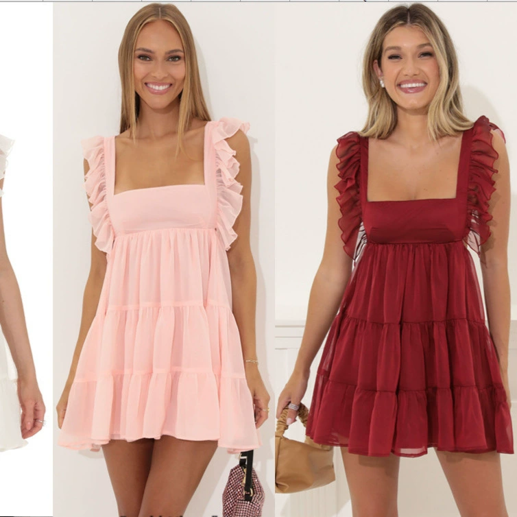 Amazon AliExpress Независимая станция Летний новый квадратный воротник без шнуровки