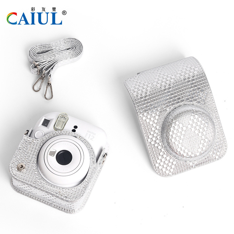 New Cross-border Mini 12 Camera Protection Bag Fashionable silver Plaid Crosswash Camera Storage Case New Cross-border Mini 12 Camera Protection Bag Fashionable silver Plaid Crosswash Camera Storage Case