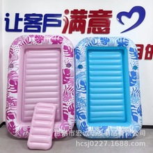 跨境充气浮床泳池成人水床草坪浴缸靠背躺床美黑晒池户外浮舟水池
