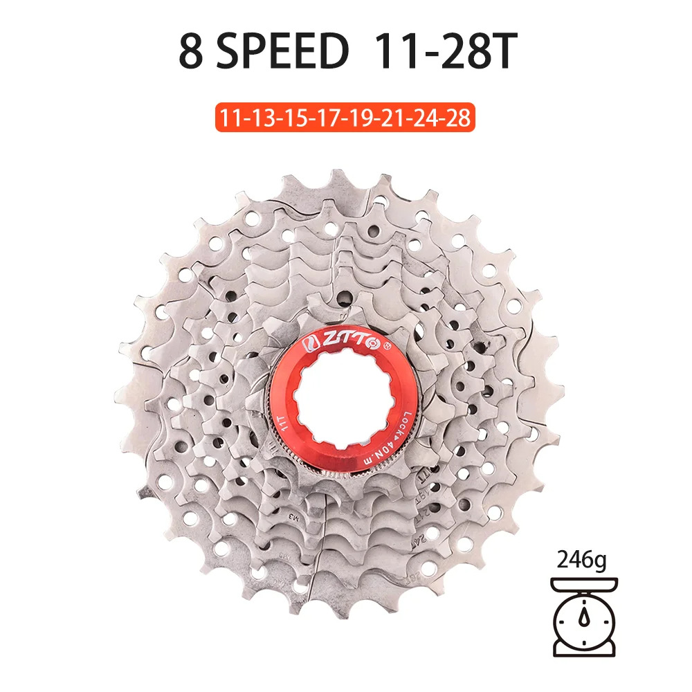 8 velocidades 28T plata