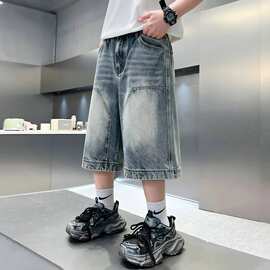 儿童装男童夏装薄款裤子2026新款夏季中大童牛仔短裤夏款男孩中裤