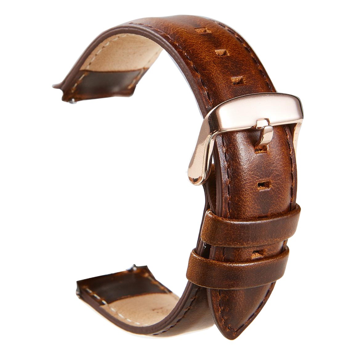 Watch Strap Italian First-Layer Genuine Cowhide Leather Dw Quick-Release Spring Bar 18/20/22mm Watch Band British Retro Style