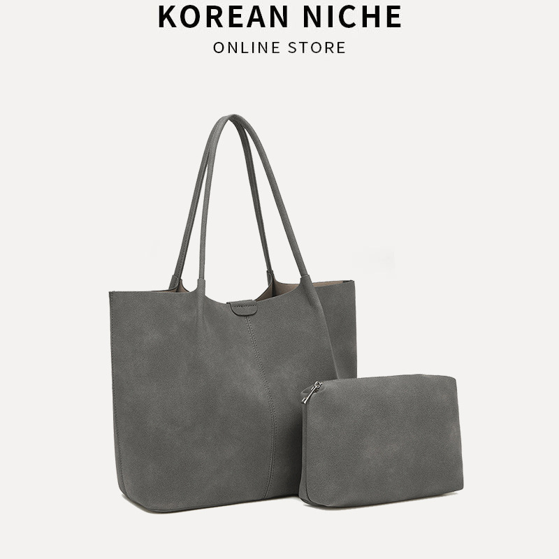 Niche Retro Accessible Luxury Suede Simple Daily Versatile Handbag 2025 New Large Capacity Single Shoulder Tote Bag for Women