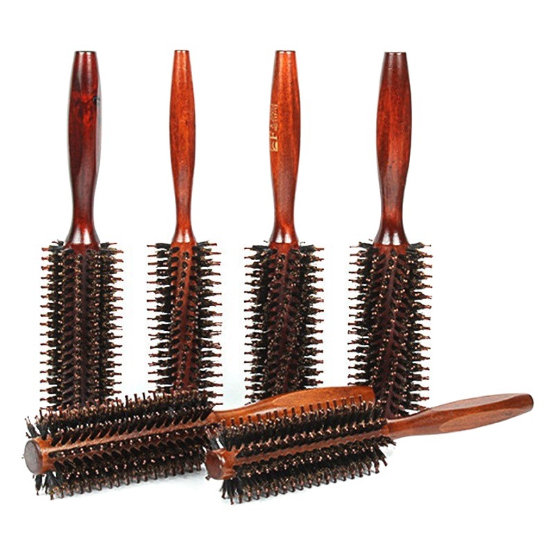 Fábrica en stock al por mayor de loto de madera de cerdas de pelo curling peine mullido forma cuidado del cabello peine resistente a altas temperaturas de madera maciza peine de rodillos